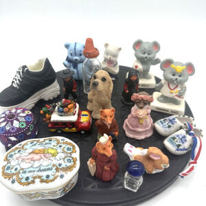 Lot Of 18 Adorable Vintage Trinket Figurines Enesco Amongst Others